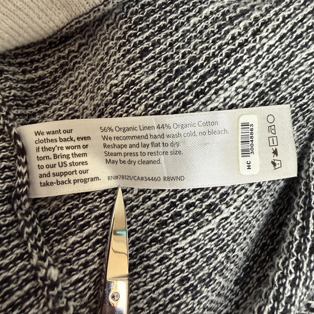 Eileen Fisher Sweater Tunic Womens L Gray Organic Linen Cotton Knit Minimalist - Picture 3 of 8